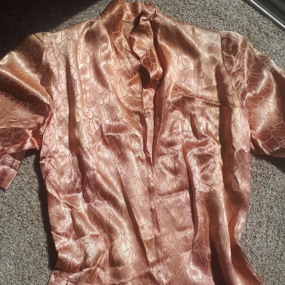 Vintage 1930s Liquid Satin Art Deco Robe Dress